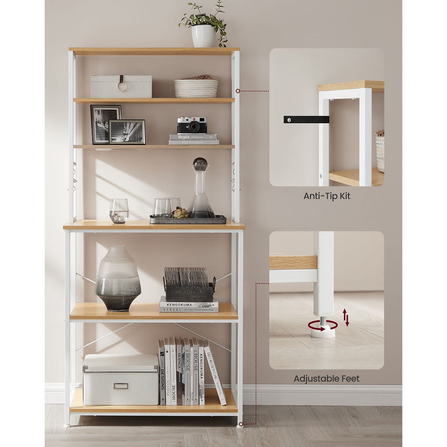 Bakers Rack for Kitchen with Storage