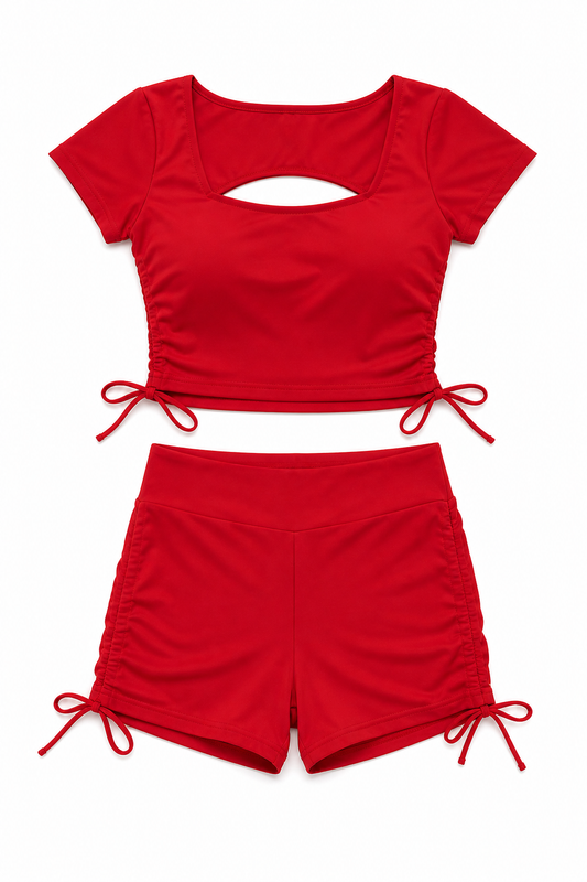 Set Deportivo Rojo - Top + Shorts