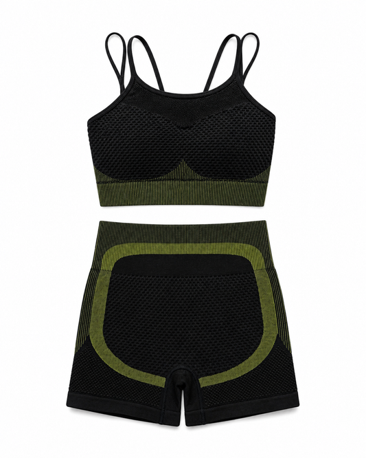 Set Deportivo Negro - Top + Shorts