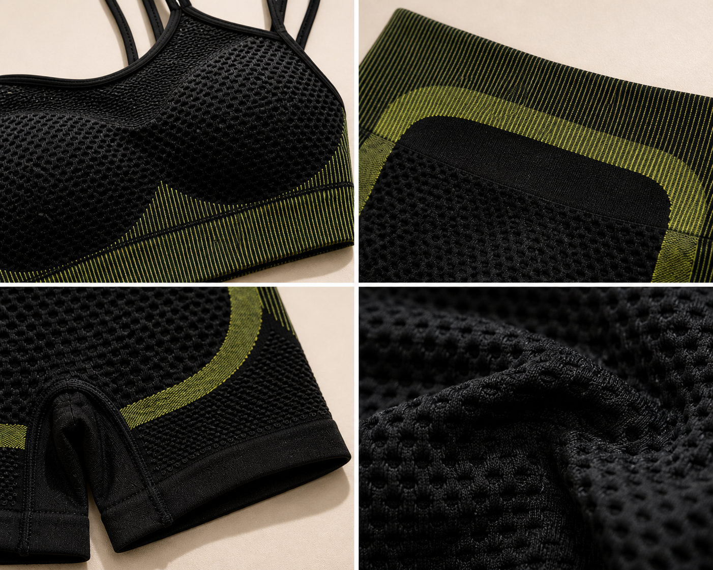 Set Deportivo Negro - Top + Shorts