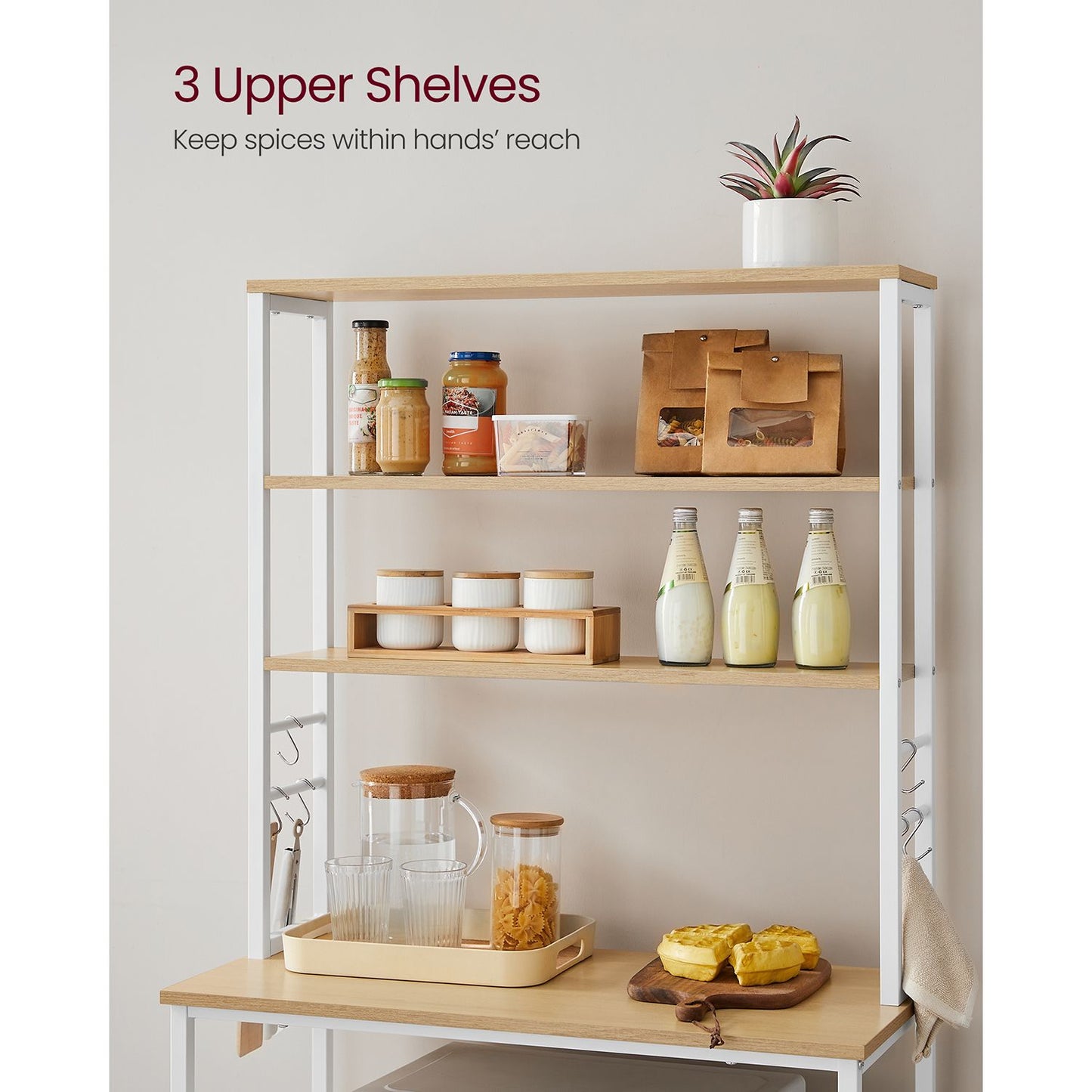 Bakers Rack for Kitchen with Storage