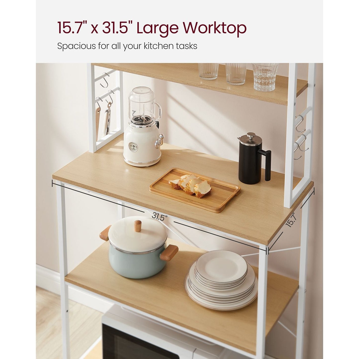 Bakers Rack for Kitchen with Storage