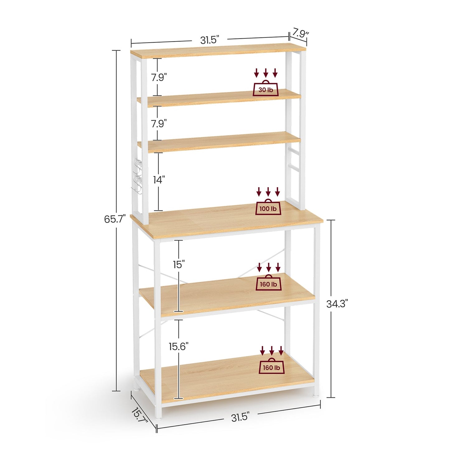 Bakers Rack for Kitchen with Storage